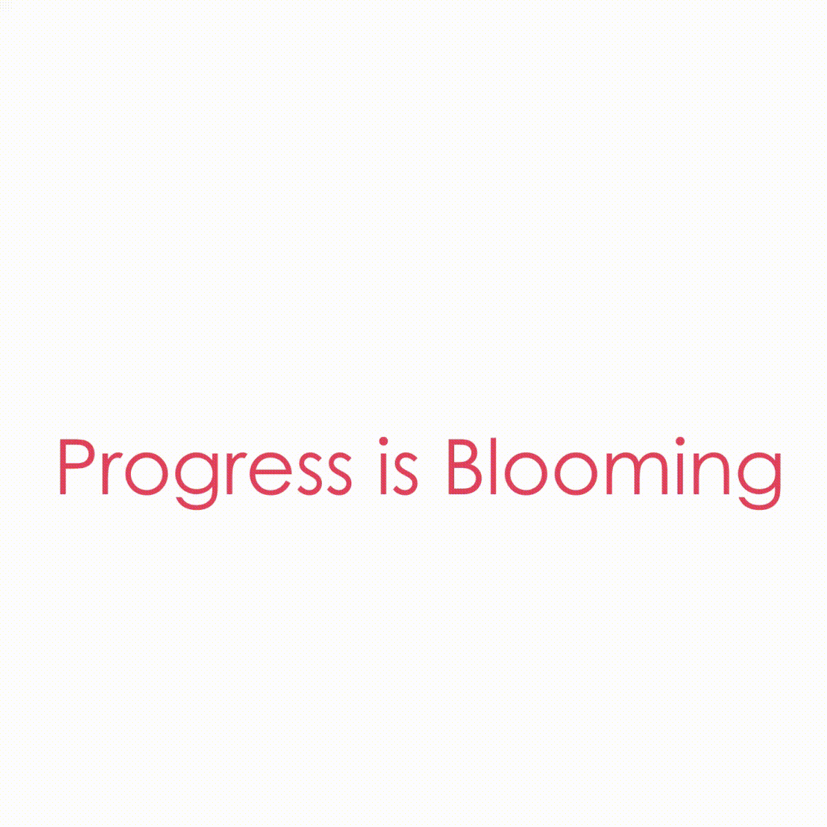 Animated Gif with still text saying "Progress is Blooming," where green, blue and purple jungle leaves and flowers sprout around the word "Fuse."